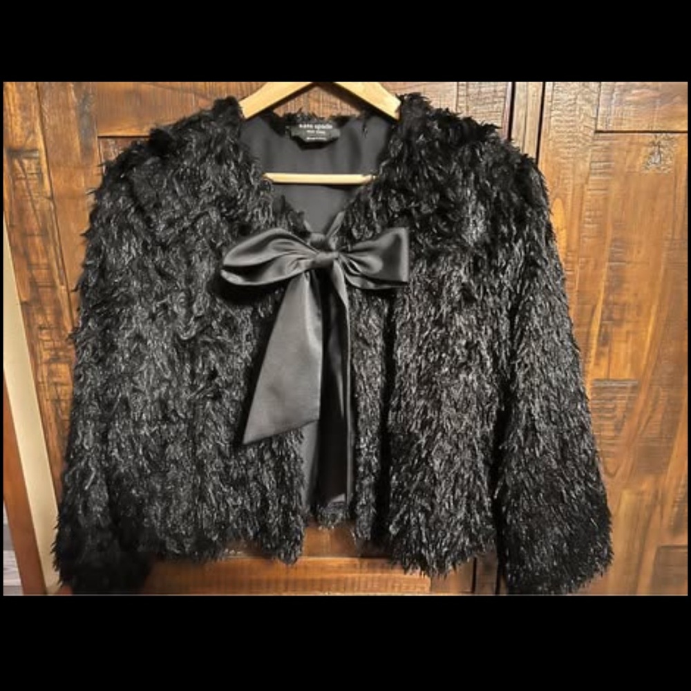 Kate Spade Black Teddy Jacket with Bow